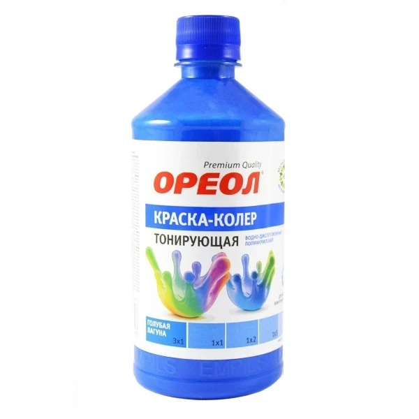 Краска колер Ореол 0,725кг Голубая лагуна