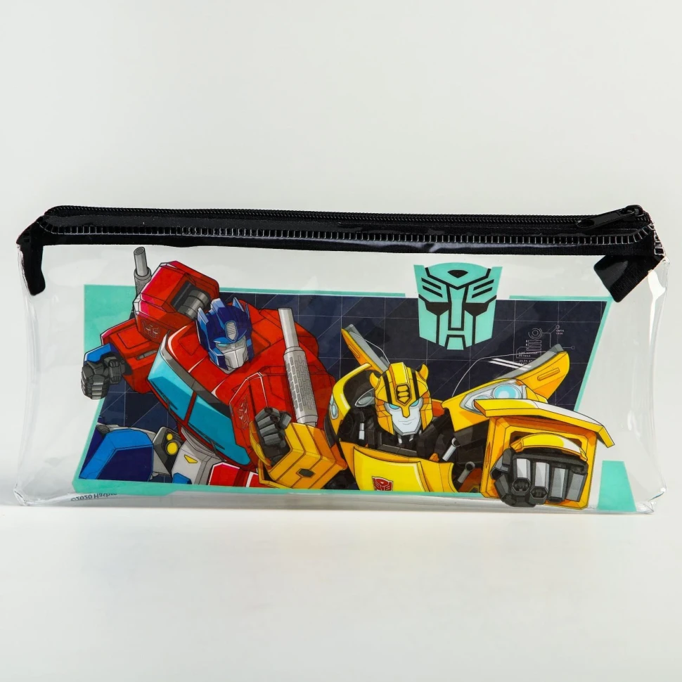 Пенал плоский Трансформеры на молнии, пластик Transformers