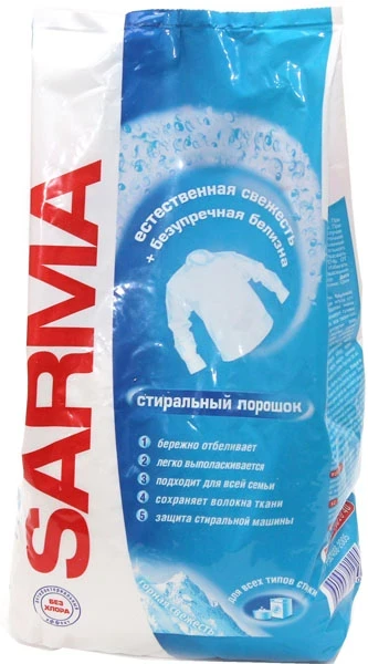 Стир.порошок Sarma 800г Горная свежесть + белизна