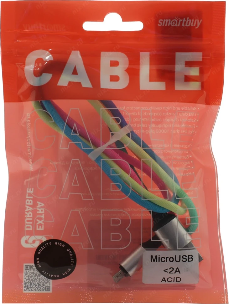 Дата кабель USB - microUSB Smart Buy iK-12AR 1м Acid градиент