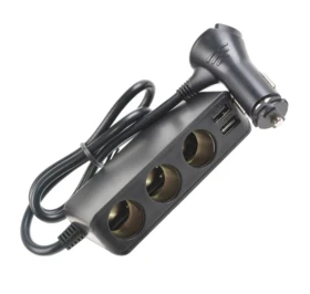 Разветвитель прикуривателя 12-24V Robiton DC203 (3 выхода/2xUSB/шнур 60cм)