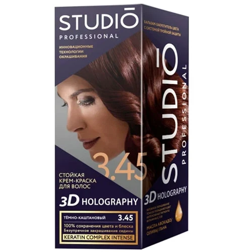 Краска-крем д/волос Studio Professional 3.45 Тёмно-каштановый