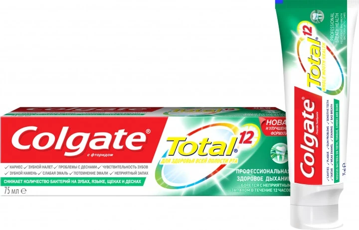 Зубная паста Colgate 75мл Total 12 Pro Здоровое дыхание (67094)