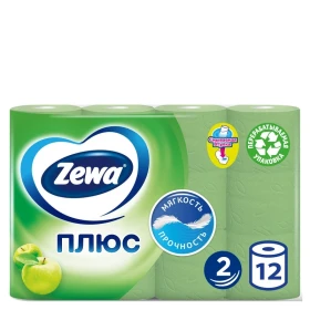 Бумага туалетная Zewa Plus 2сл/12рул Яблоко