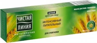 Крем д/лица Чистая линия 40мл Питательный д/сухой кожи, пшеница алоэ-вера ночной