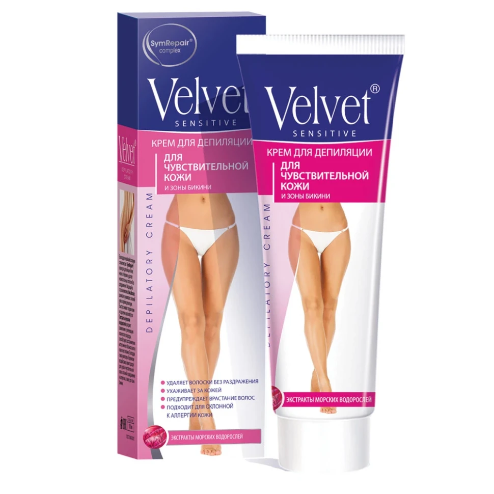 Крем д/депиляции Velvet 100мл Для чувствительной кожи и зоны бикини